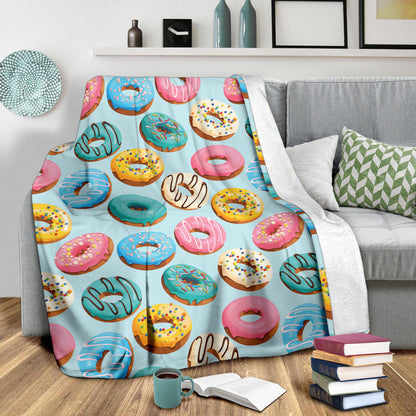 Donut Pattern Print Design DN05 Fleece Blanket