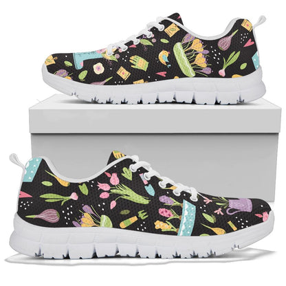 Gardening Pattern Print Design G03 Sneakers White Bottom Shoes