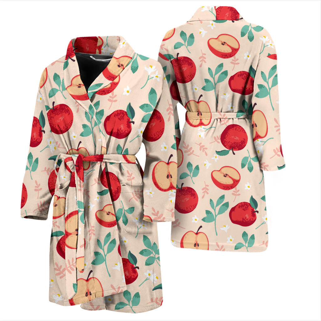 Apple Pattern Print Design AP06 Men Bathrobe