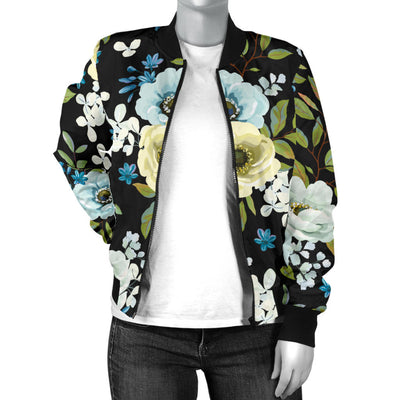 Anemone Pattern Print Design AM03 Women Bomber Jacket