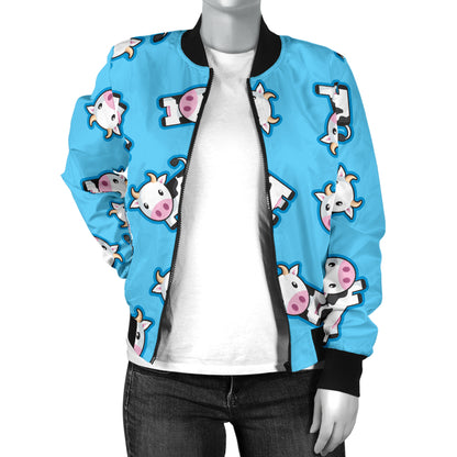 Cow Pattern Print Design 01 Women's Bomber Jacket