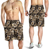 Brown Hibiscus Tropical Mens Shorts