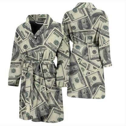 Dollar Pattern Print Design DO02 Men Bathrobe