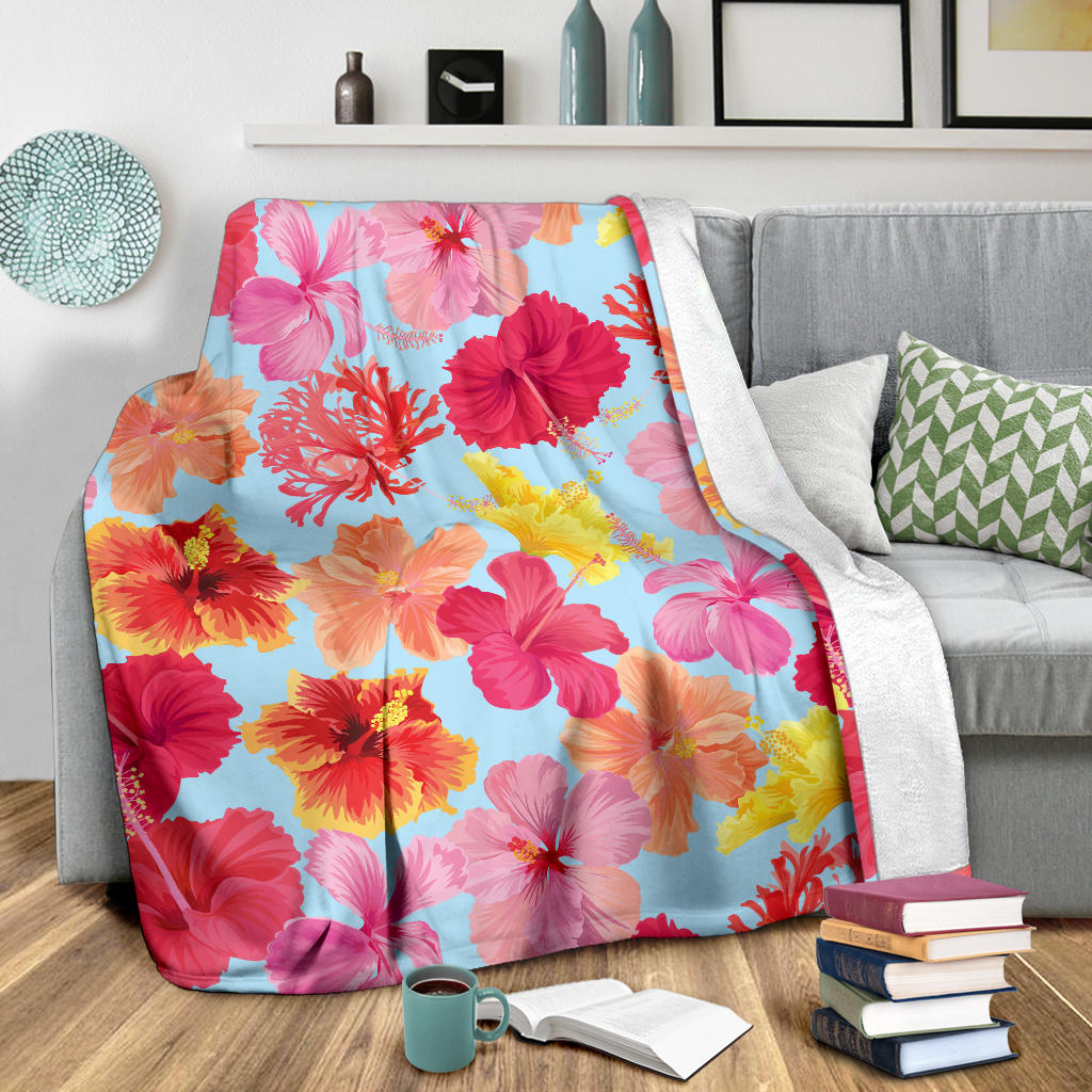 Hibiscus Pattern Print Design HB020 Fleece Blanket