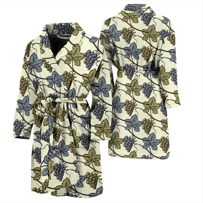 Grape Pattern Print Design GP03 Men Bathrobe