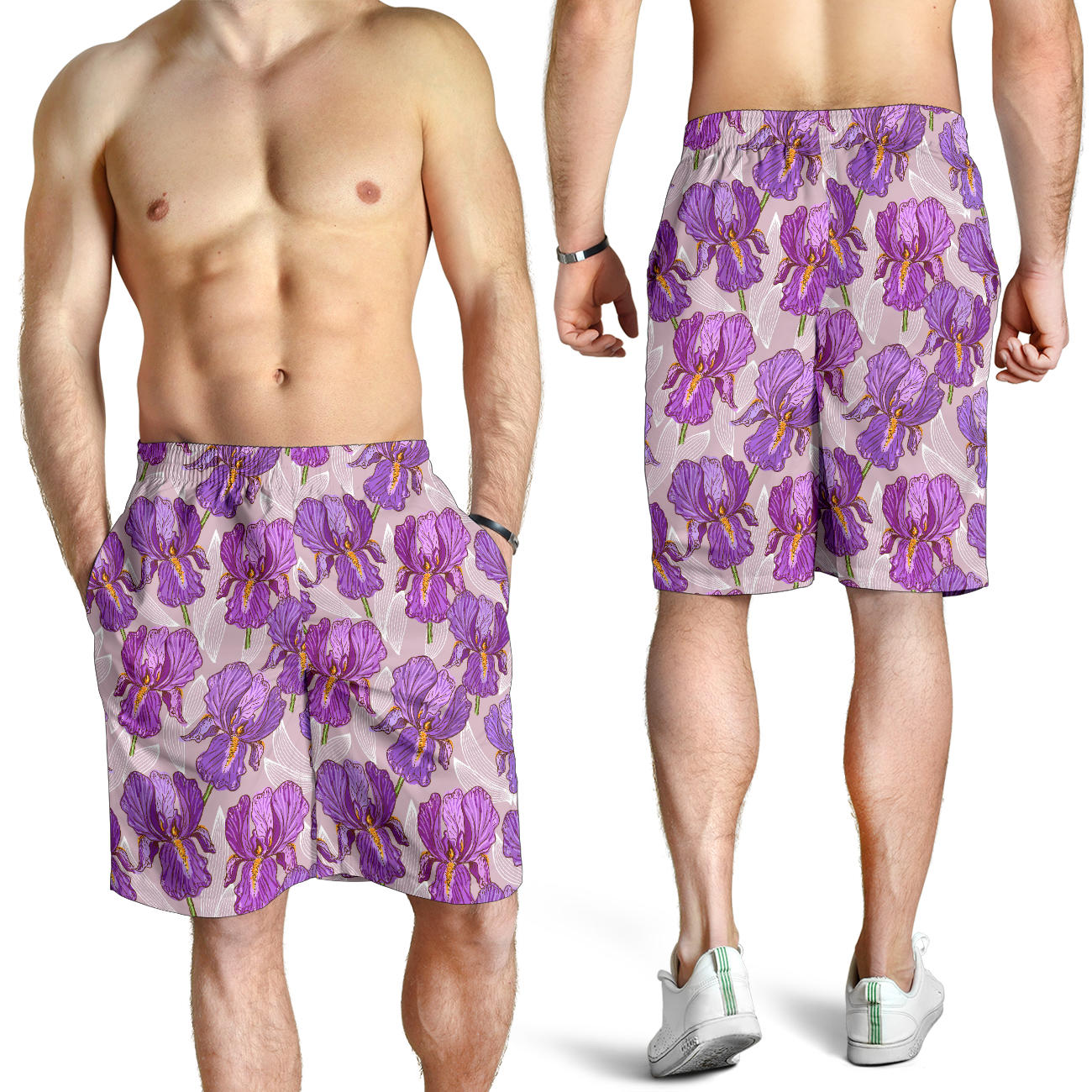 Iris Pattern Print Design IR05 Mens Shorts