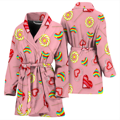 Lollipop Pattern Print Design LL05 Women Bathrobe