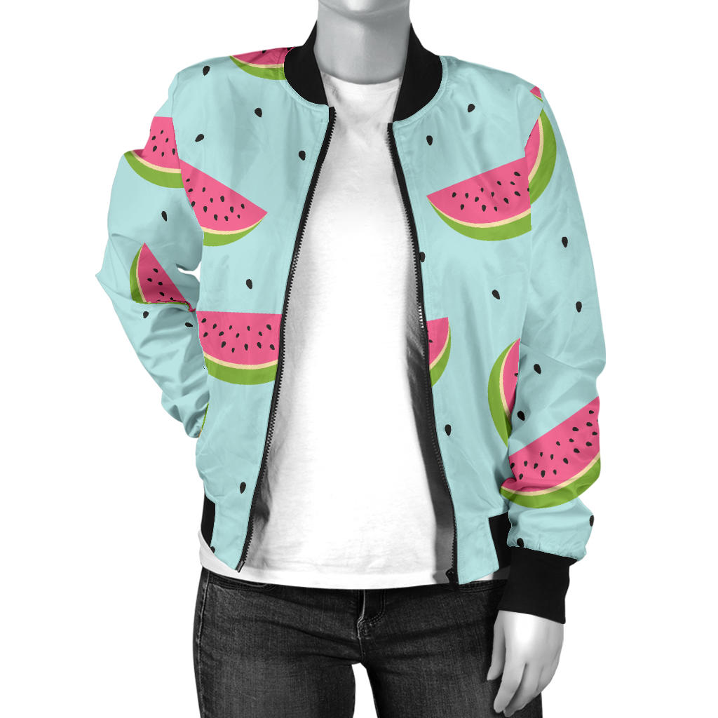 Watermelon Pattern Print Design WM06 Women Bomber Jacket