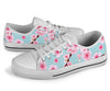 Cherry Blossom Pattern Print Design CB04 White Bottom Low Top Shoes