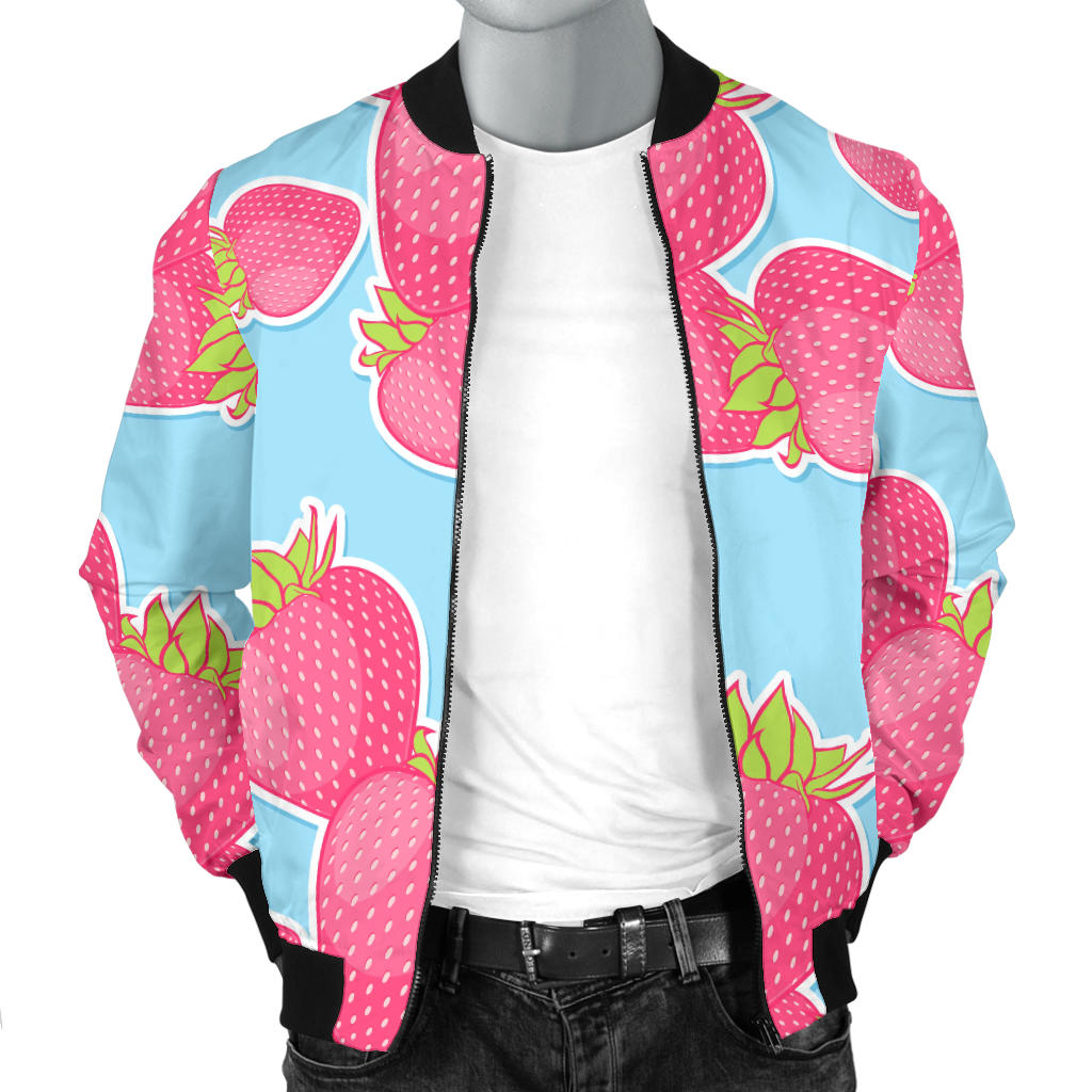 Strawberry Pattern Print Design SB04 Men Bomber Jacket