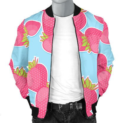 Strawberry Pattern Print Design SB04 Men Bomber Jacket
