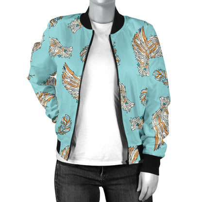 Angel Wings Pattern Print Design 03 Women's Bomber Jacket