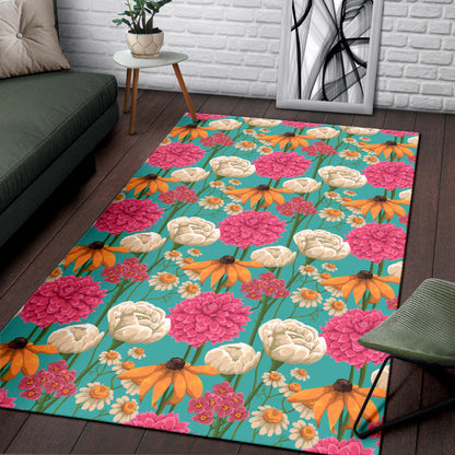 Summer Floral Pattern Print Design SF07 Area Rugs