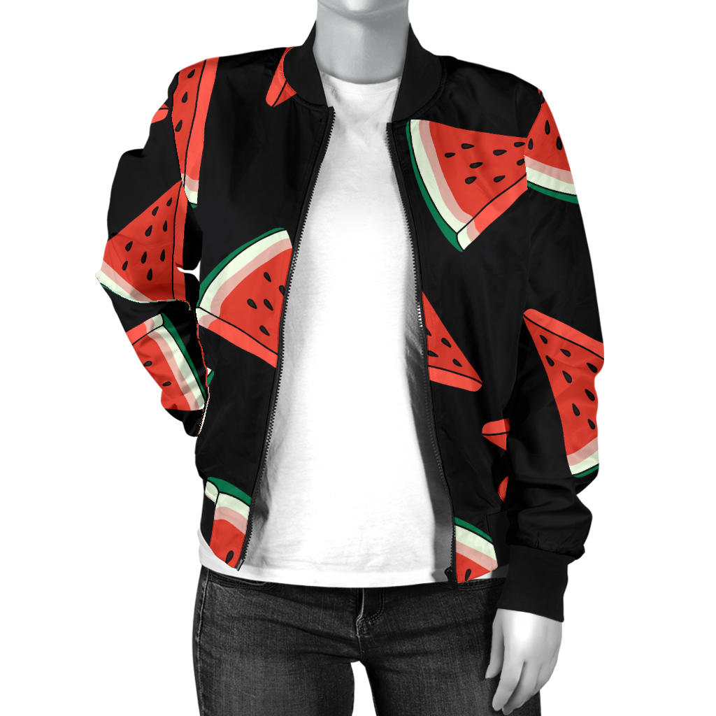 Watermelon Pattern Print Design WM01 Women Bomber Jacket