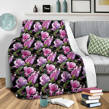 Magnolia Pattern Print Design MAG011 Fleece Blanket