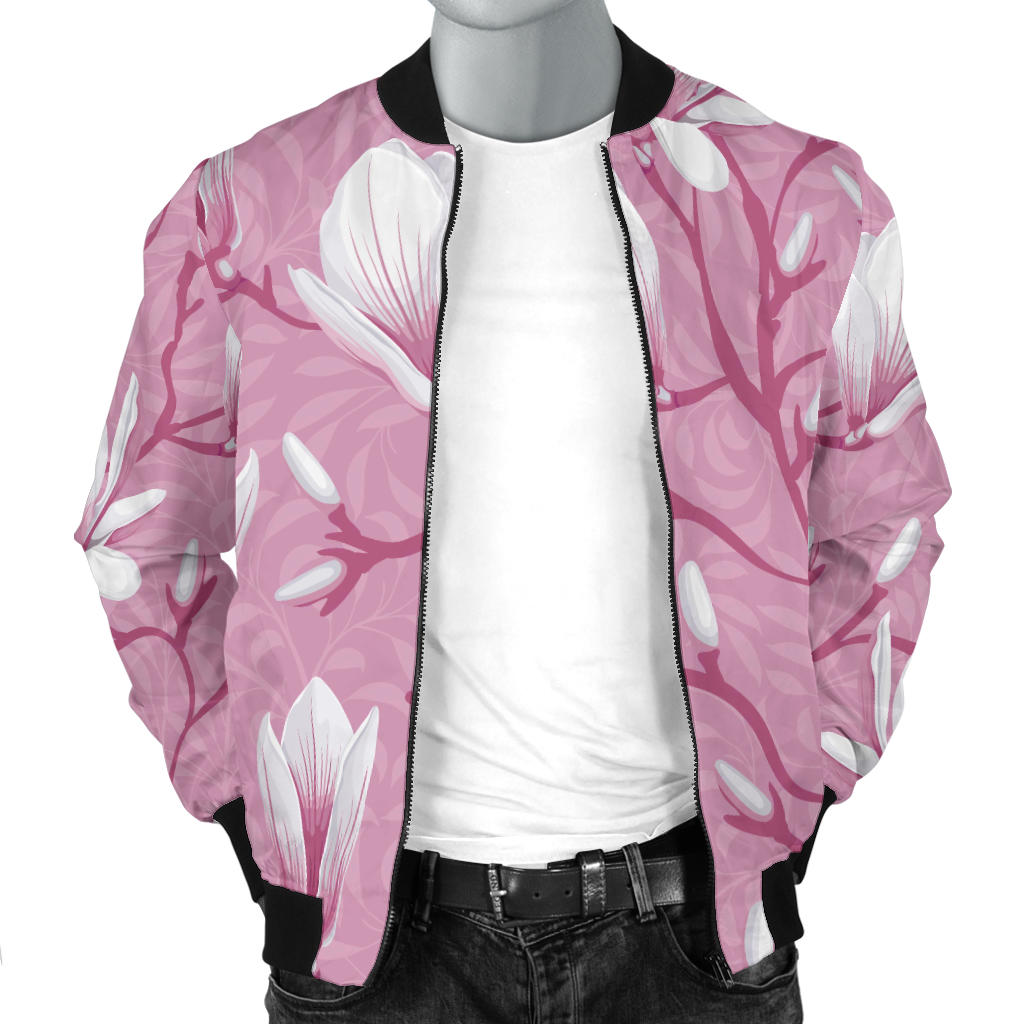 Magnolia Pattern Print Design MAG05 Men Bomber Jacket