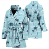 Palm Tree Pattern Print Design PT04 Women Bathrobe