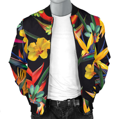 Bird Of Paradise Pattern Print Design BOP016 Men Bomber Jacket