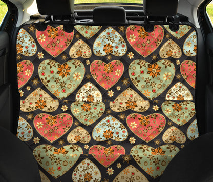 Heart Boho Pattern Print Design HE04 Rear Dog  Seat Cover