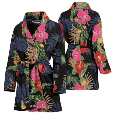 Hawaiian Themed Pattern Print Design H011 Women Bathrobe