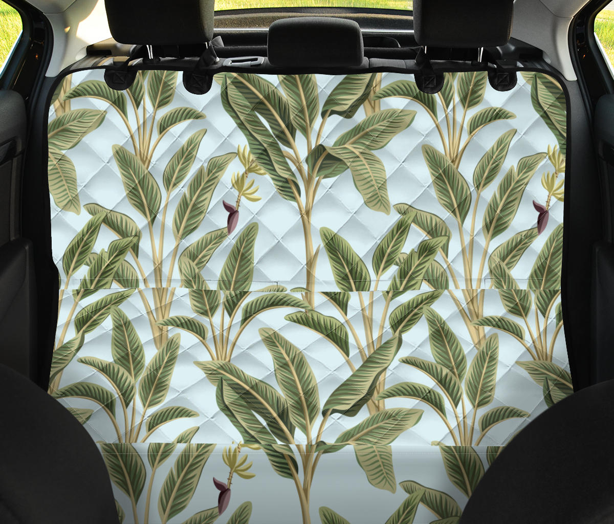 Banana Leaf Pattern Print Design BL03 Rear Dog  Seat Cover