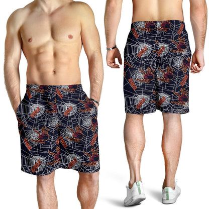 Tarantula Spiderwebs Pattern Print Design 01 Mens Shorts