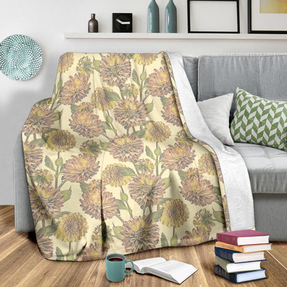 Dahlia Pattern Print Design DH09 Fleece Blanket