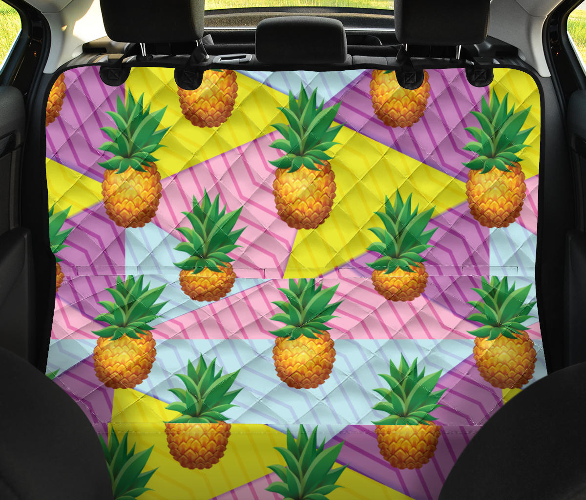 Pineapple Pattern Print Design PP05 Rear Dog  Seat Cover