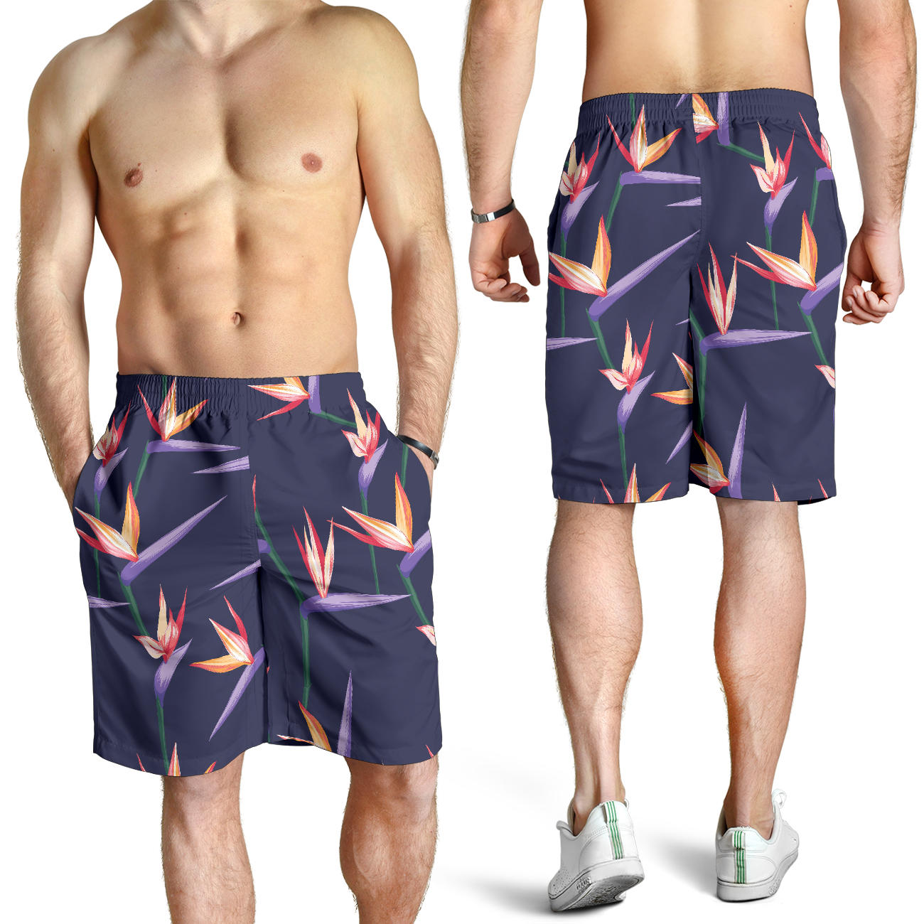 Bird Of Paradise Pattern Print Design BOP015 Mens Shorts