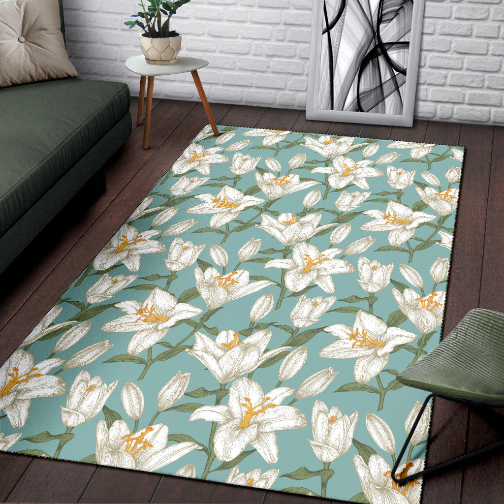 Lily Pattern Print Design LY09 Area Rugs