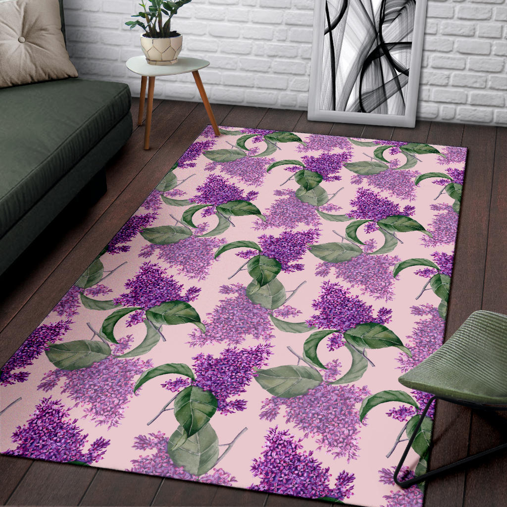 Lilac Pattern Print Design LI02 Area Rugs