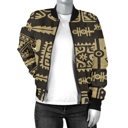 Mayan Pattern Print Design 03 Women's Bomber Jacket