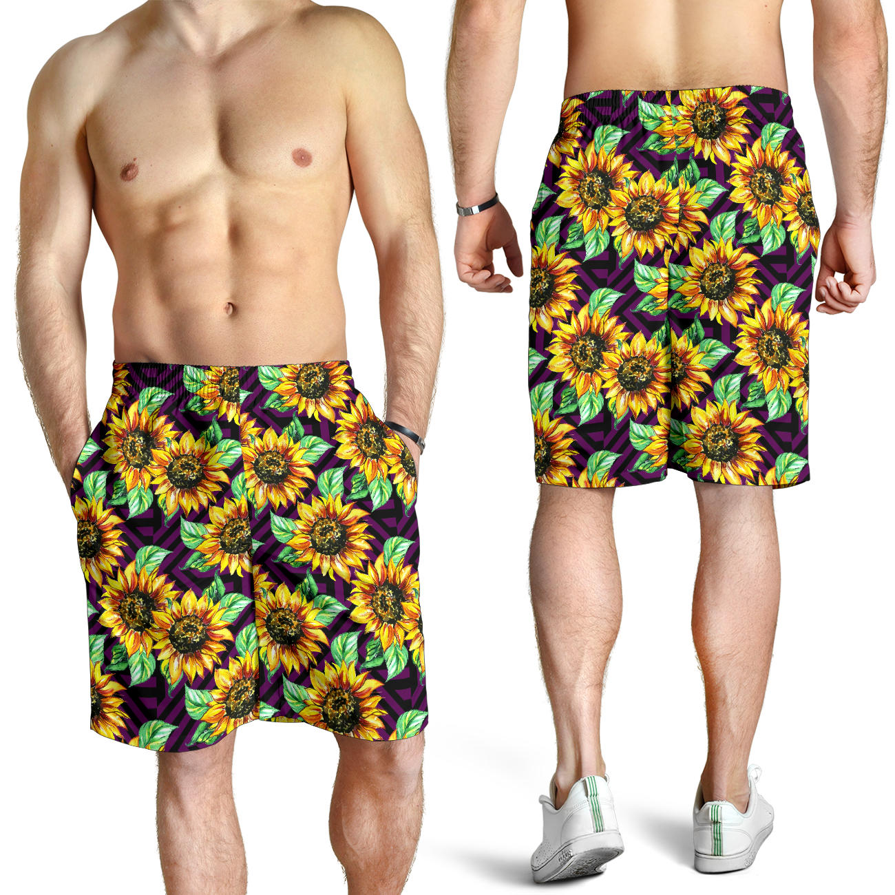 Sunflower Pattern Print Design SF012 Mens Shorts