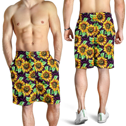 Sunflower Pattern Print Design SF012 Mens Shorts