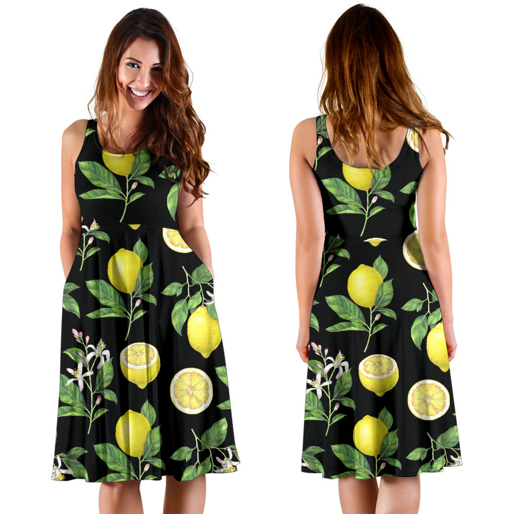 Lemon Pattern Print Design LM02 Midi Dress