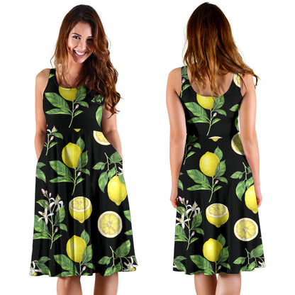 Lemon Pattern Print Design LM02 Midi Dress