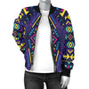 Aztec Pattern Print Design 07 Women's Bomber Jacket