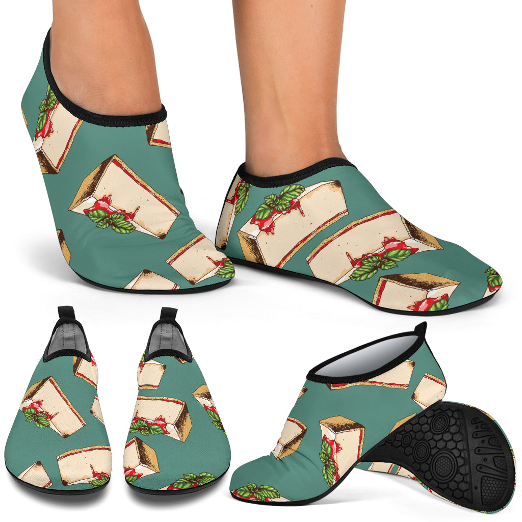 Cheesecake Pattern Print Design CK02 Aqua Water Shoes