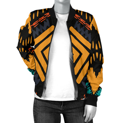 Kente Pattern Print Design 05 Women's Bomber Jacket