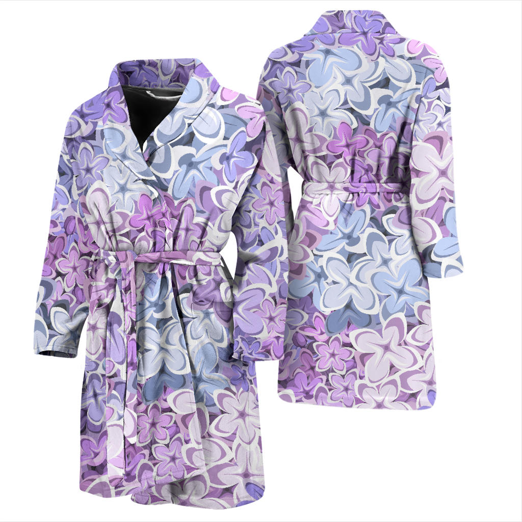 Lilac Pattern Print Design LI01 Men Bathrobe