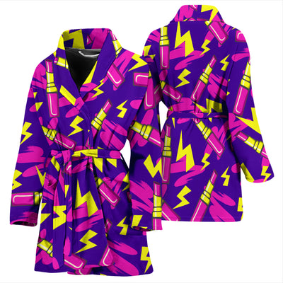 Lipstick Pattern Print Design LT04 Women Bathrobe