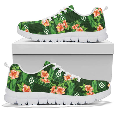 Hibiscus Pattern Print Design HB05 Sneakers White Bottom Shoes