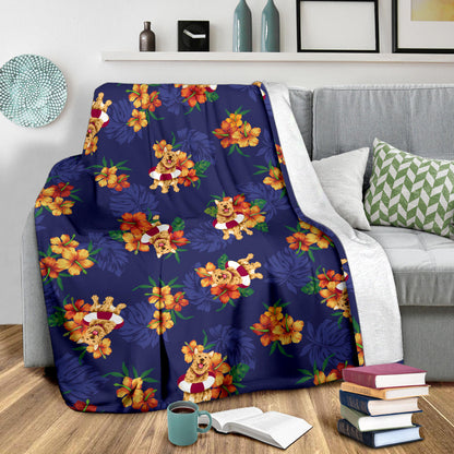 Hawaiian Themed Pattern Print Design H02 Fleece Blanket