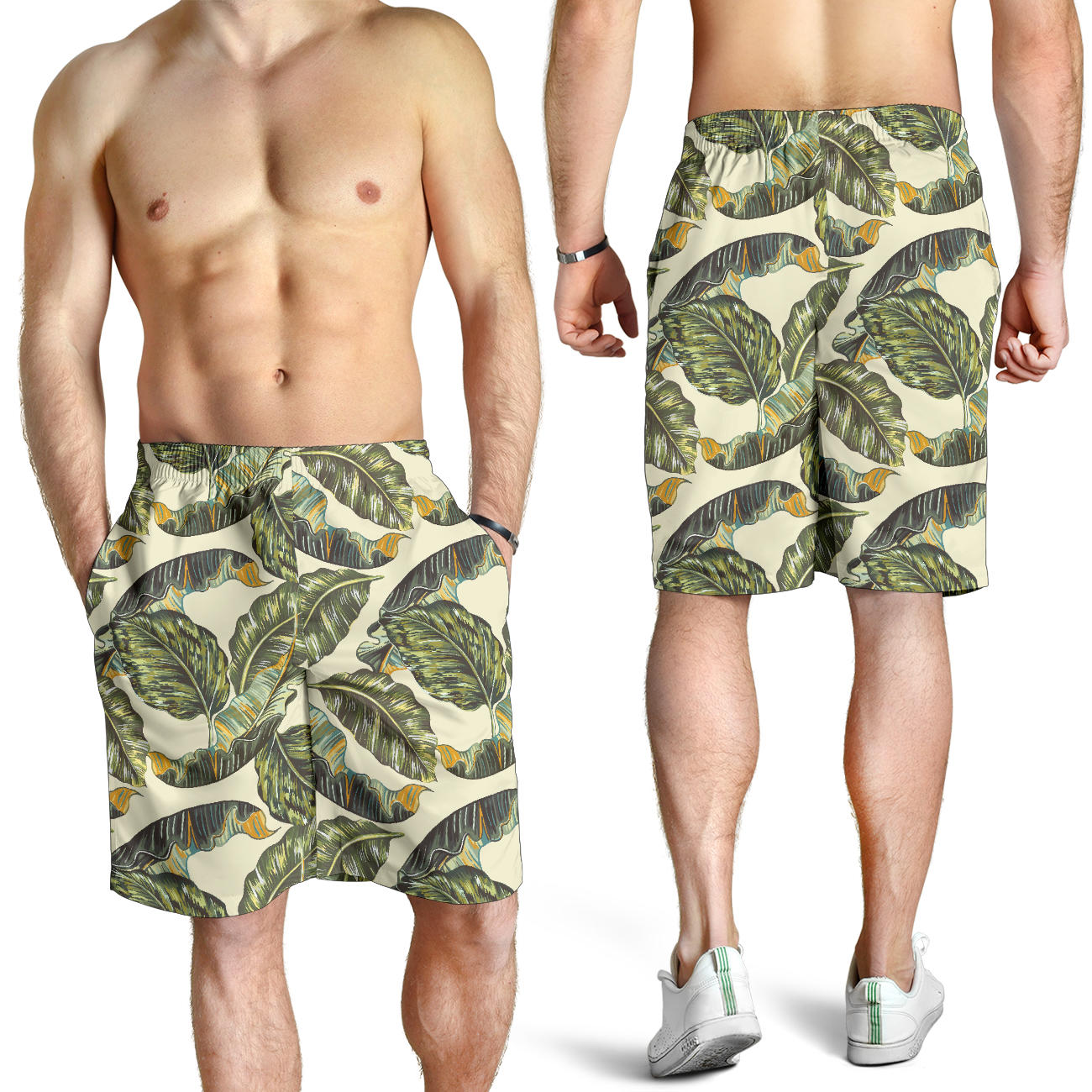 Banana Leaf Pattern Print Design BL08 Mens Shorts