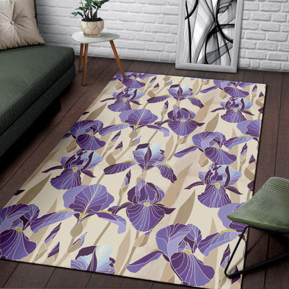Iris Pattern Print Design IR02 Area Rugs