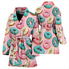 Donut Pattern Print Design DN06 Women Bathrobe