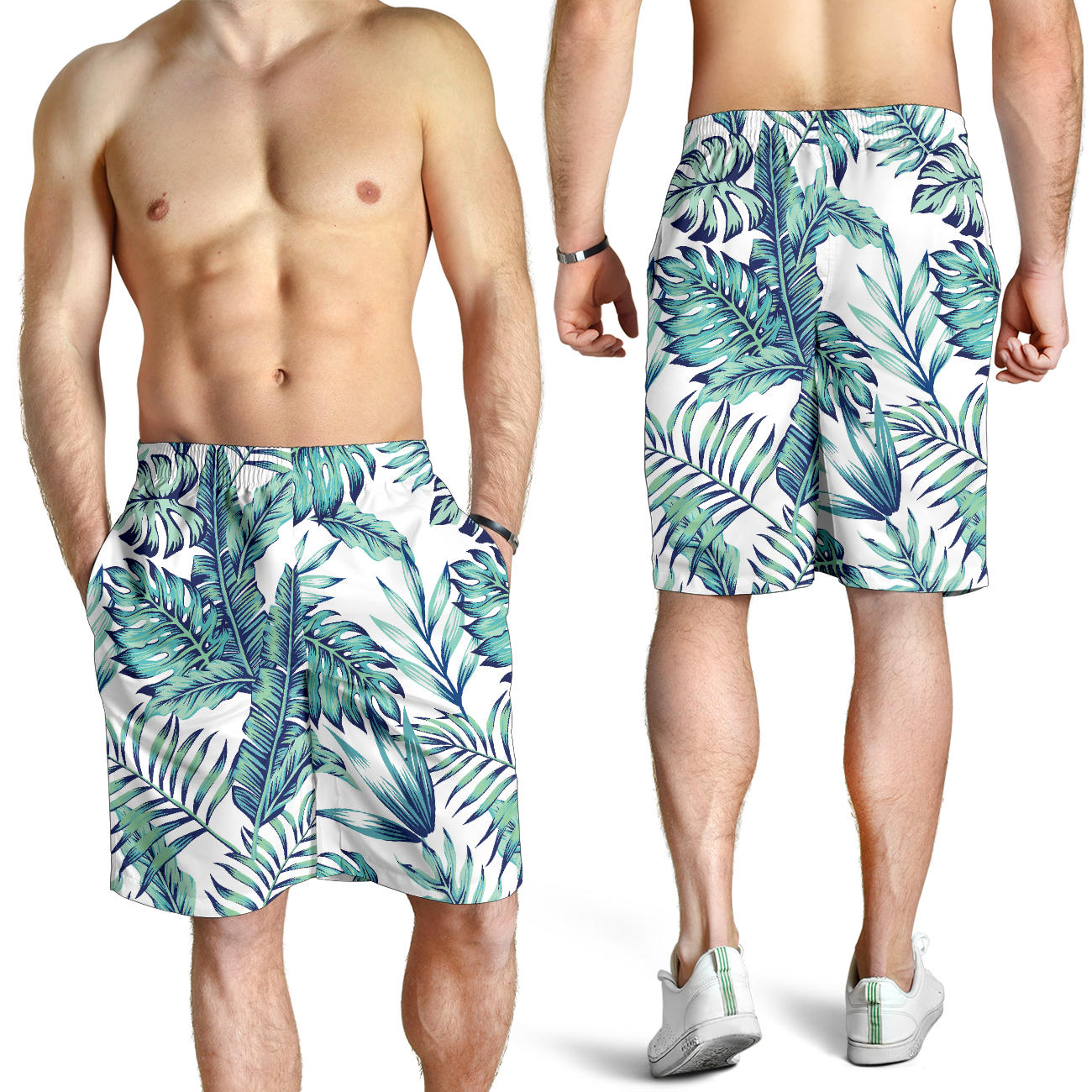 Pattern Tropical Palm Leaves Mens Shorts