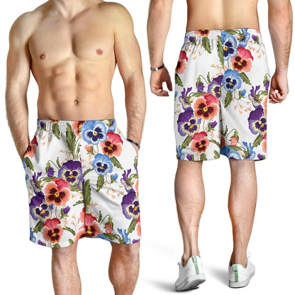 Pansy Pattern Print Design PS06 Mens Shorts