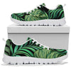 Green Fresh Tropical Palm Leaves Sneakers White Bottom Shoes