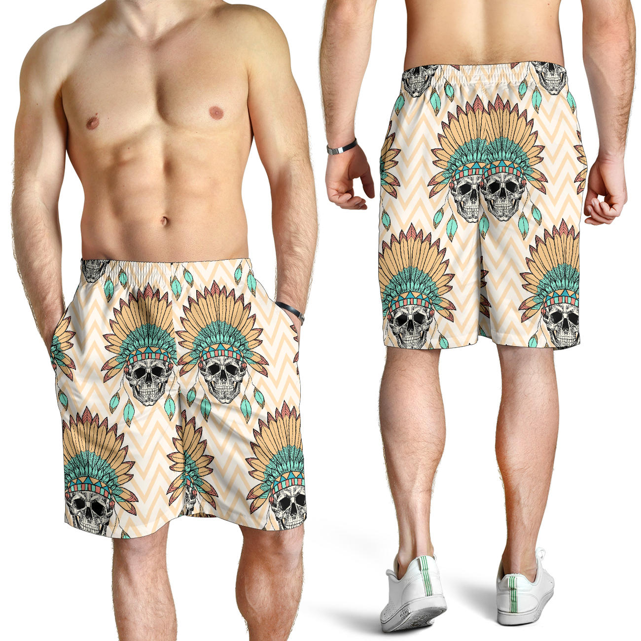 Indian Skull Pattern  Mens Shorts
